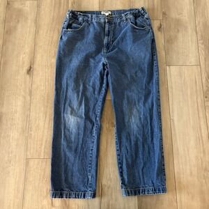 Duke Haband Mens Classic Fit Elastic Waist Blue Denim Jeans 34 Medium Wash